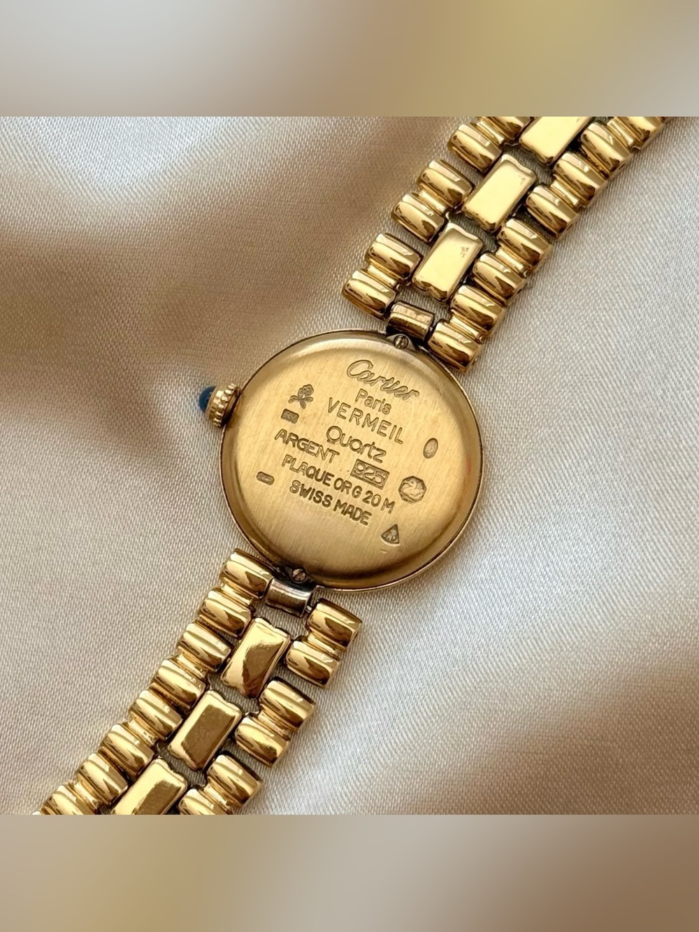 AUTHENTIC RARE VINTAGE CARTIER GOLD WATCH - WITH BOX - Picture 8 of 8